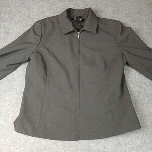 New York & Company Zip Up Jacket Womens Size 10 Gray City Stretch Professional